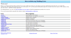 Desktop Screenshot of lists.webkit.org