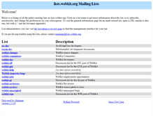 Tablet Screenshot of lists.webkit.org